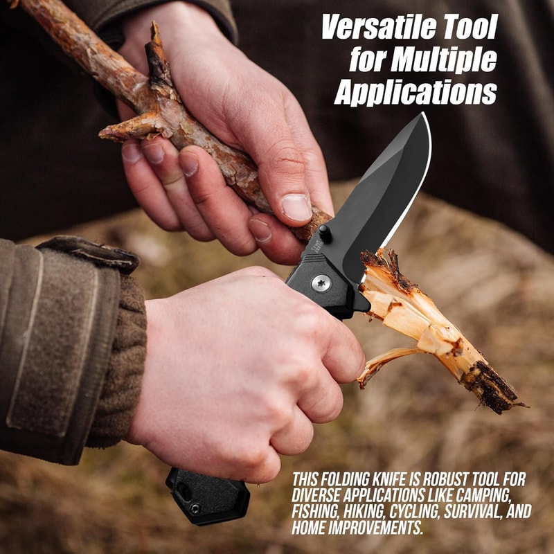 Folding Pocket Knife With Stainless Steel Blade Compact EDC Knife For Men And Women Ideal For Campi 2