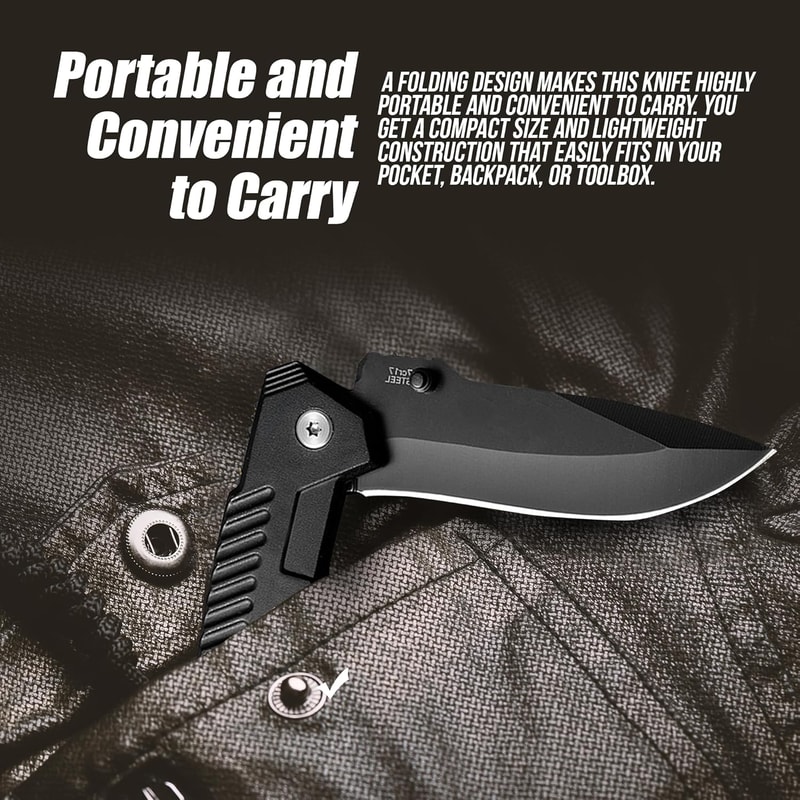 Folding Pocket Knife With Stainless Steel Blade Compact EDC Knife For Men And Women Ideal For Campi 3