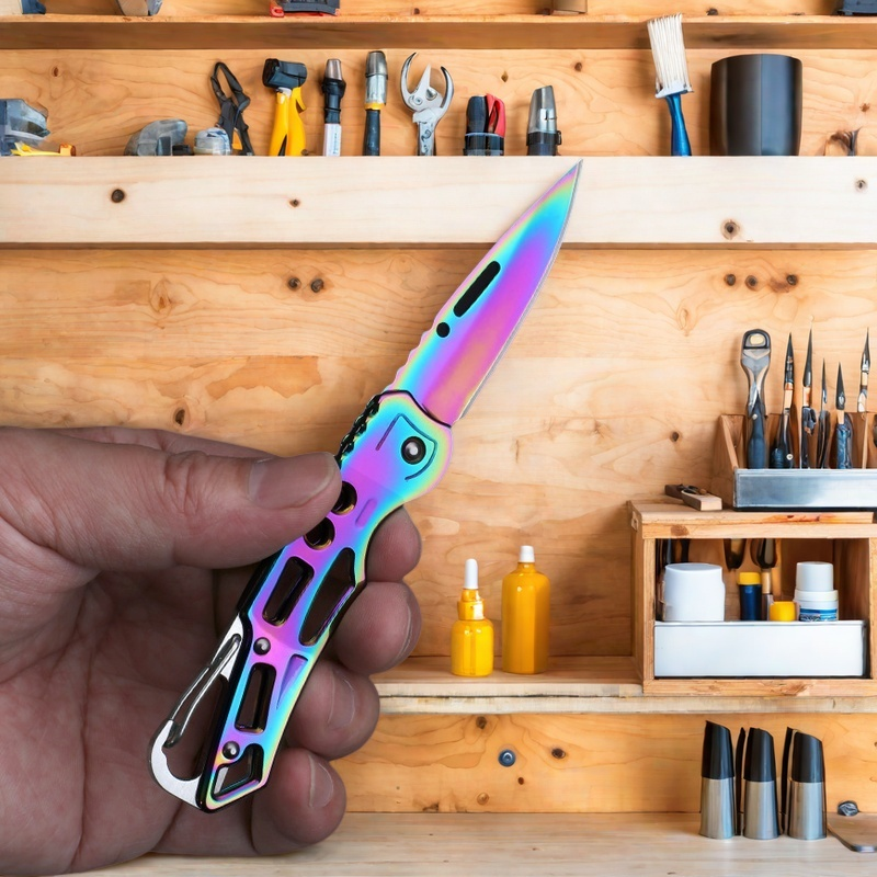 Compact Stainless Steel Pocket Knife Mini Folding Keychain Knife for Everyday Carry & Outdoor Use