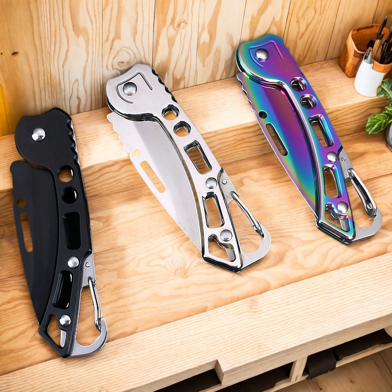 Compact Stainless Steel Pocket Knife Mini Folding Keychain Knife for Everyday Carry & Outdoor Use