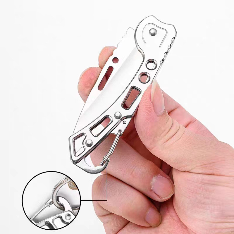 Compact Stainless Steel Pocket Knife Mini Folding Keychain Knife for Everyday Carry & Outdoor Use