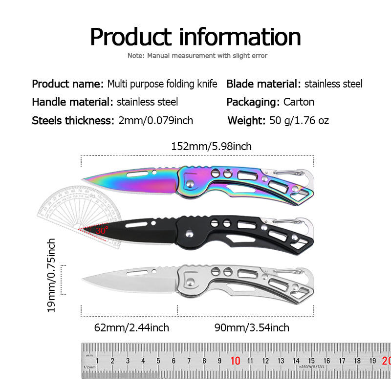 Compact Stainless Steel Pocket Knife Mini Folding Keychain Knife for Everyday Carry & Outdoor Use