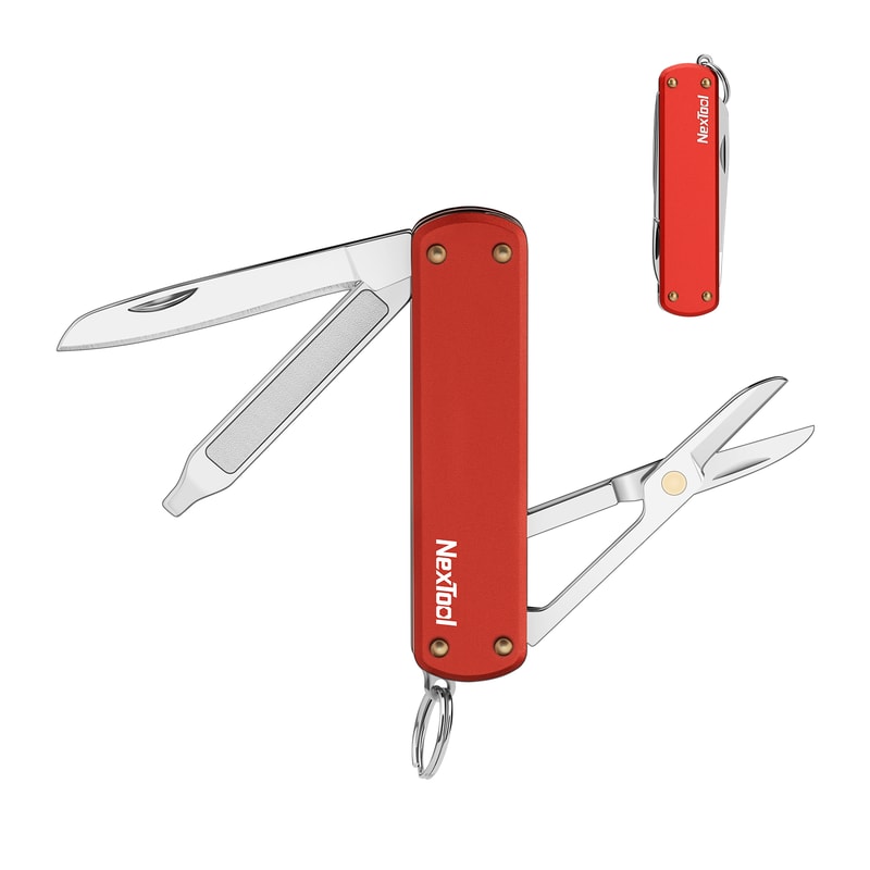 Mini Folding Pocket Knife Multifunctional Outdoor Scissors Screwdriver Nail File Creative Tool 1