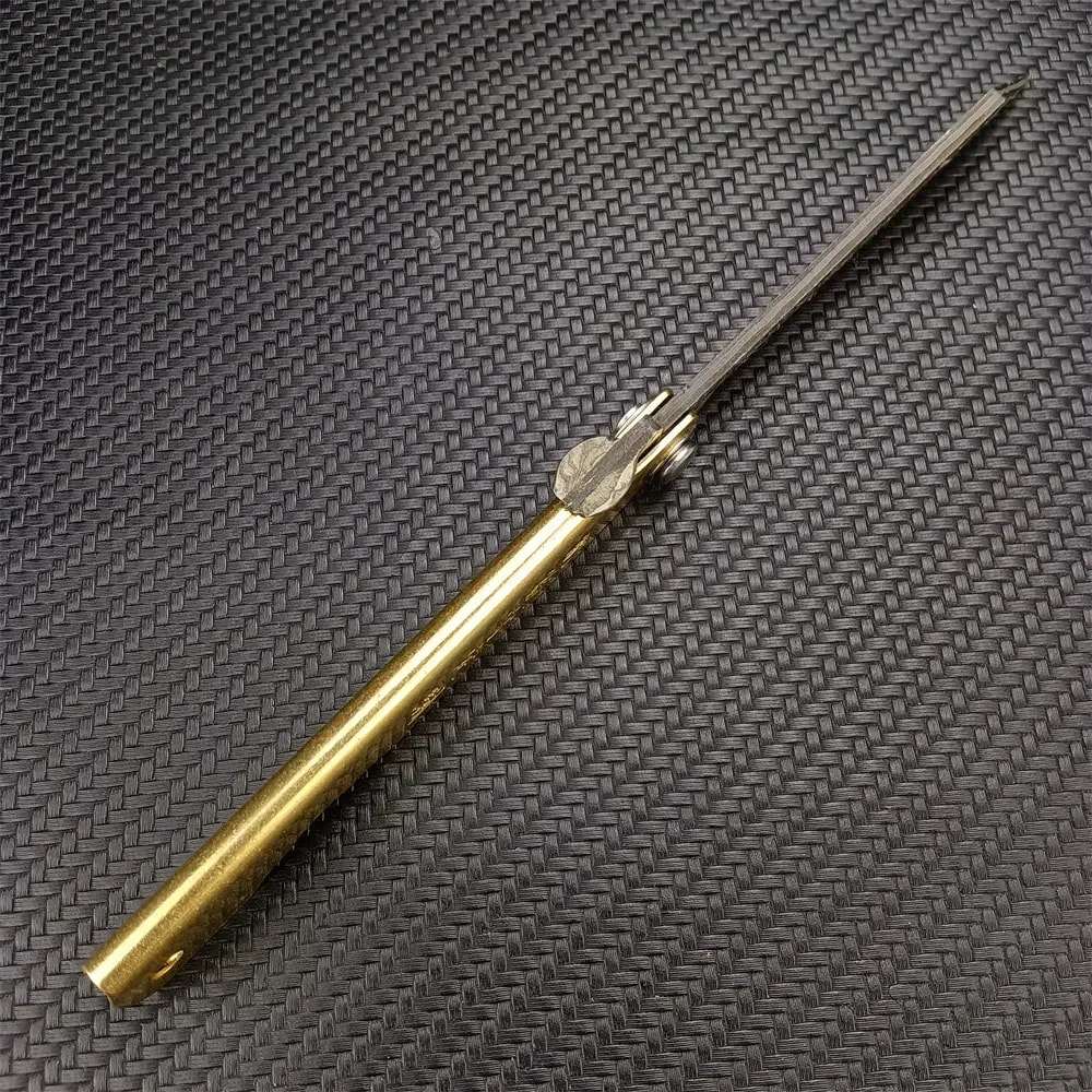 Heavy-Duty Folding Knife Premium Copper Handle EDC Survival Tool for Hunting and Camping