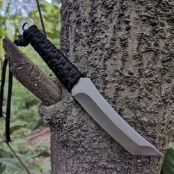 high carbon tactical fixed blade knife for hunting, camping & survival