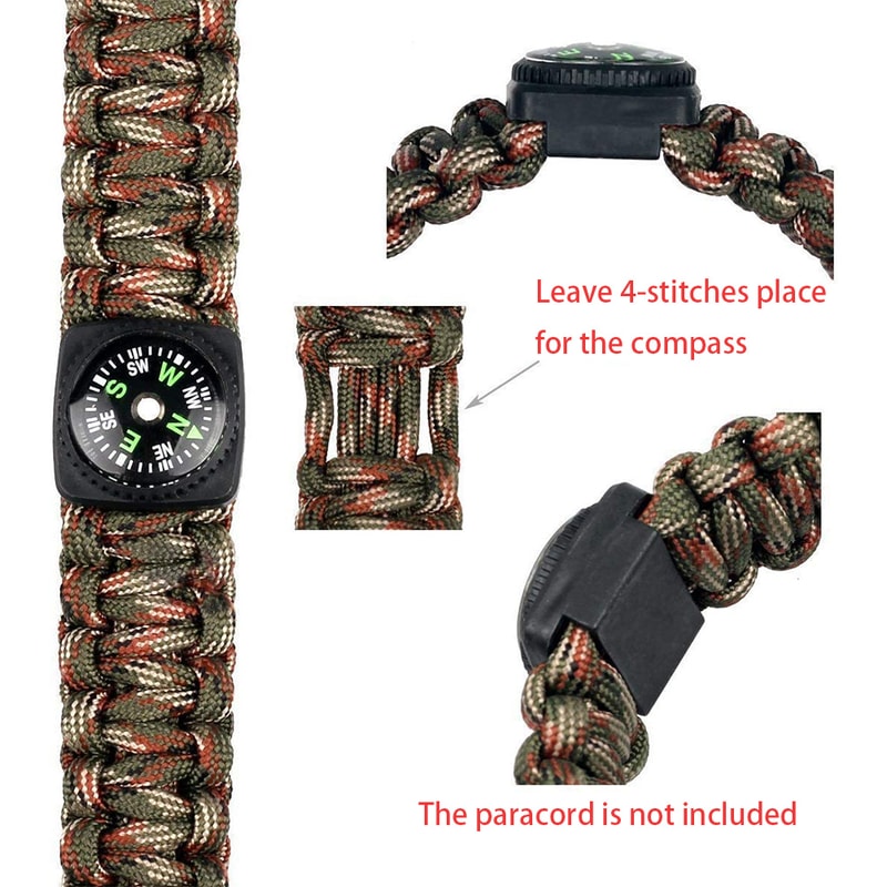 Mini Compass Button for Survival Paracord Bracelet Portable Emergency Navigation Tool for Watch Bands
