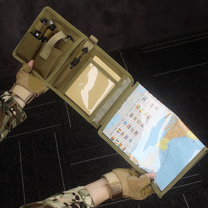 Tactical Map Case Notebook Weatherproof Multifunctional Case for Outdoor & Hiking Activities