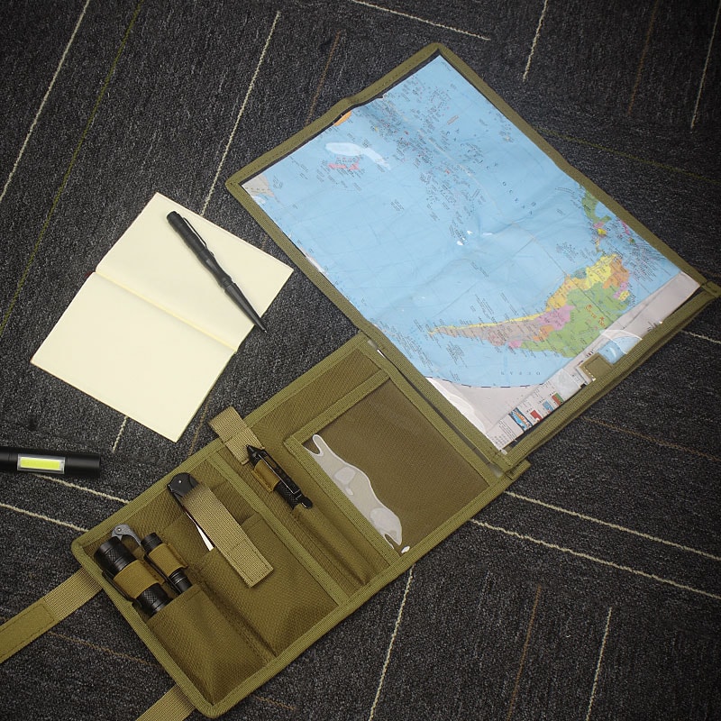 Tactical Map Case Notebook Weatherproof Multifunctional Case for Outdoor & Hiking Activities