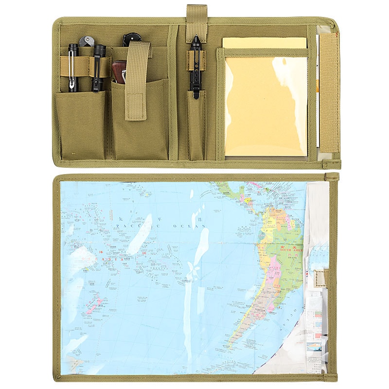 Tactical Map Case Notebook Weatherproof Multifunctional Case for Outdoor & Hiking Activities