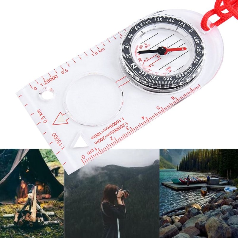 Orienteering Baseplate Compass for Hiking & Camping Tactical Lensatic Army Gear