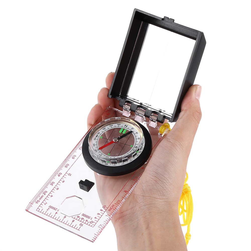 Multifunctional Emergency Kit with Mapping Ruler and Mirror for Outdoor Activities