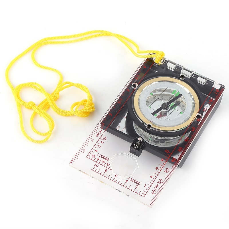 Multifunctional Emergency Kit with Mapping Ruler and Mirror for Outdoor Activities