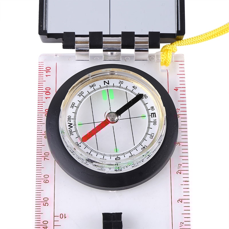 Multifunctional Emergency Kit with Mapping Ruler and Mirror for Outdoor Activities