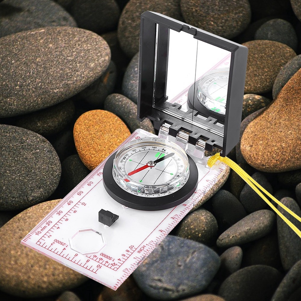 Multifunctional Emergency Kit with Mapping Ruler and Mirror for Outdoor Activities