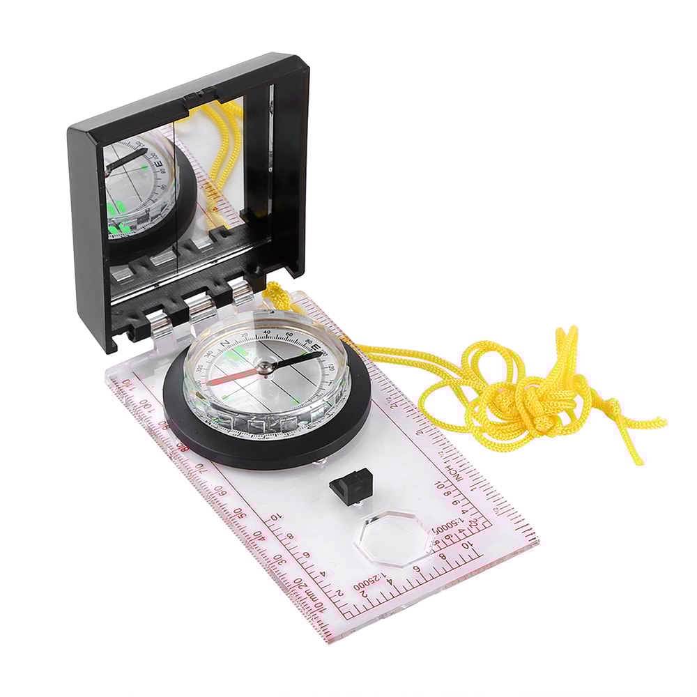 Multifunctional Emergency Kit with Mapping Ruler and Mirror for Outdoor Activities