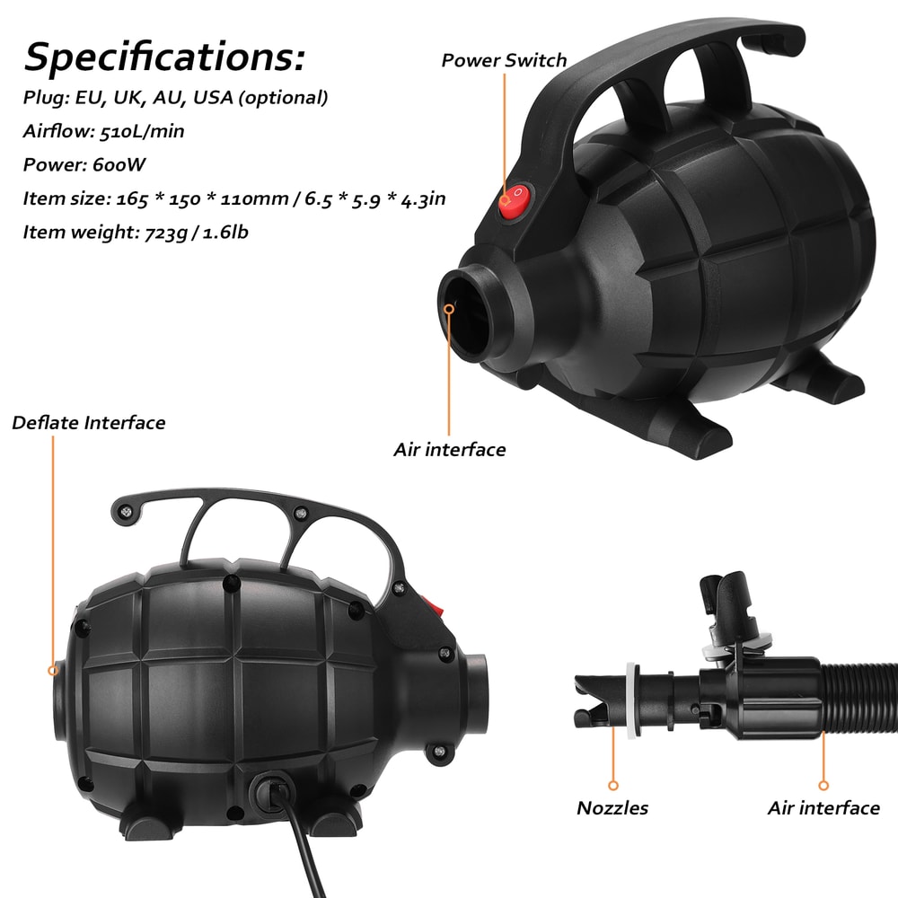 Portable Air Pump for Air Beds, Mattresses, and Camping Gear Compact, Efficient, and Quick Inflation Tool