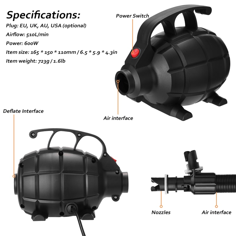 Portable Air Pump for Air Beds, Mattresses, and Camping Gear Compact, Efficient, and Quick Inflation Tool