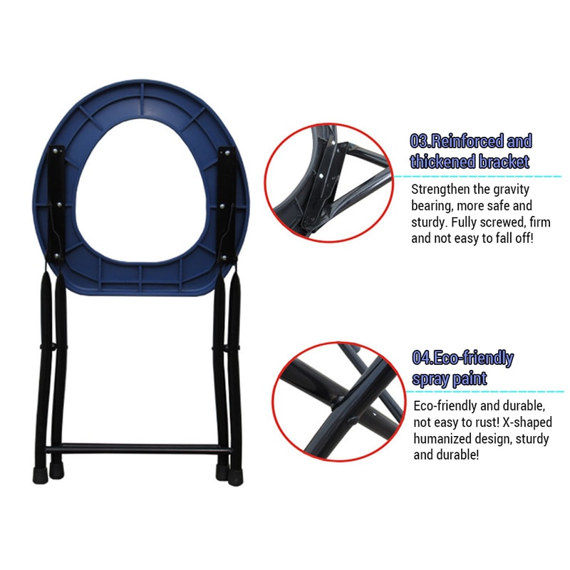 Heavy-Duty Folding Toilet Seat for Travel and Camping Anti-Slip, Portable, and Durable for Adults