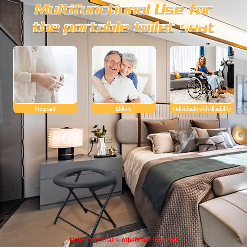 Heavy-Duty Folding Toilet Seat for Travel and Camping Anti-Slip, Portable, and Durable for Adults