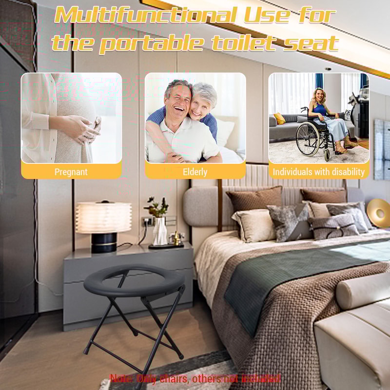 Heavy-Duty Folding Toilet Seat for Travel and Camping Anti-Slip, Portable, and Durable for Adults