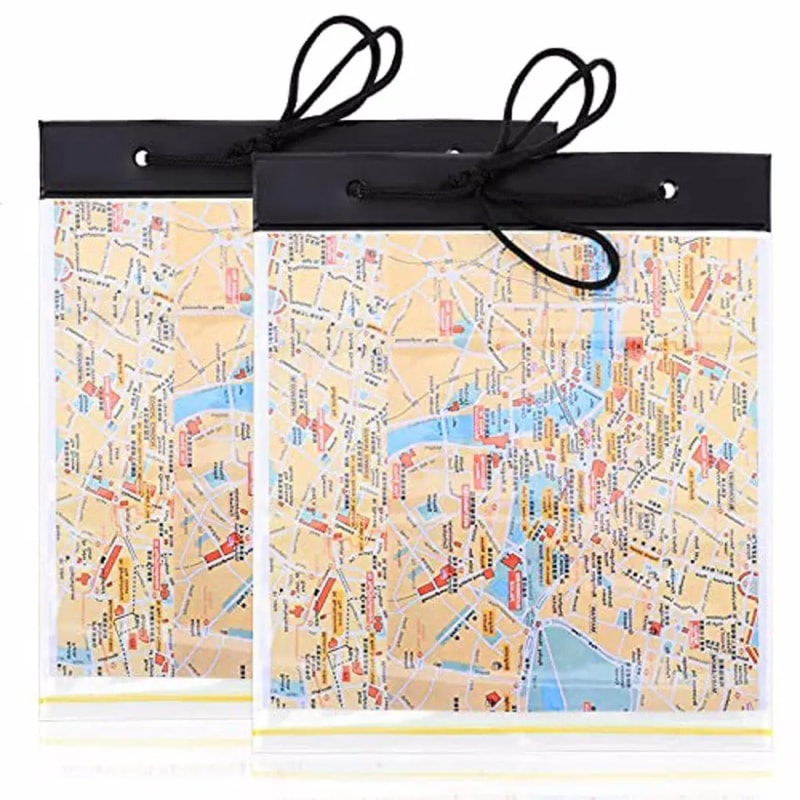 Waterproof PVC Map Case With Zipper For Outdoor Camping Travel Storage 2