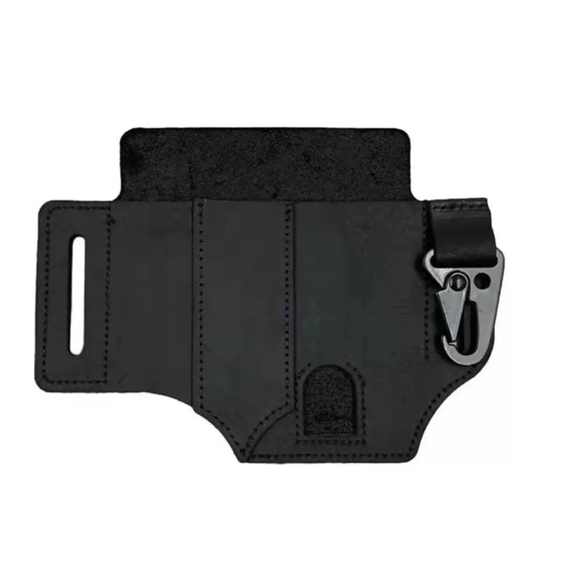 Tactical Leather Waist Bag Portable Multi-Tool Storage Holster for Outdoor Camping, Hunting, and Hiking