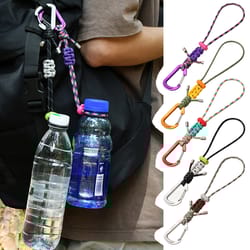 quick-release paracord water bottle clip carabiner for outdoor hiking and edc