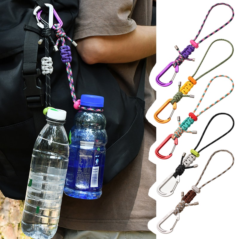 QuickRelease Paracord Water Bottle Clip Carabiner For Outdoor Hiking And EDC 0