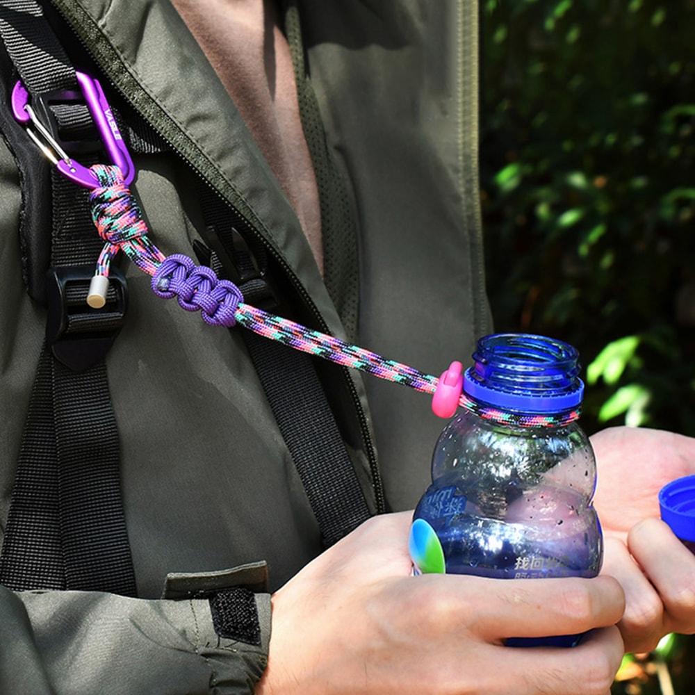 QuickRelease Paracord Water Bottle Clip Carabiner For Outdoor Hiking And EDC 2