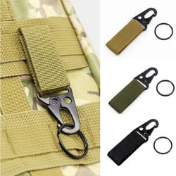 premium molle nylon webbing carabiner keychain for outdoor adventure & climbing