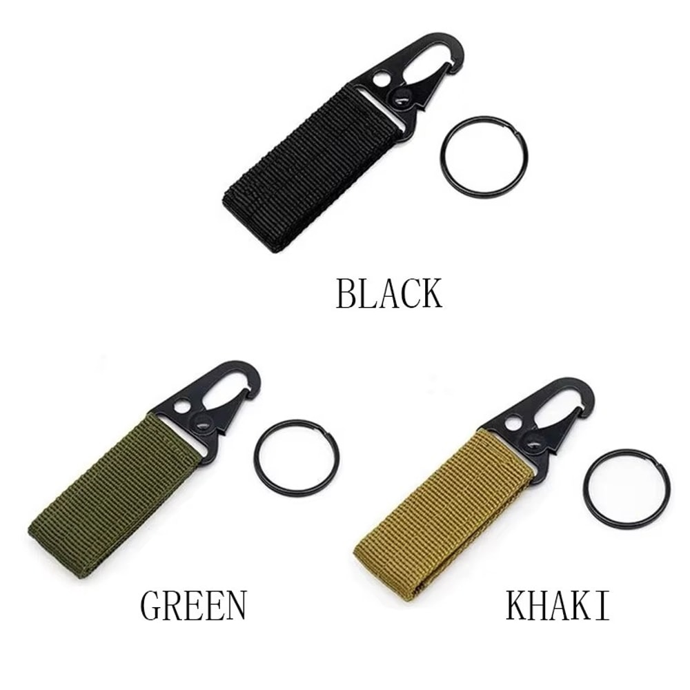 Premium Molle Nylon Webbing Carabiner Keychain For Outdoor Adventure Climbing 1