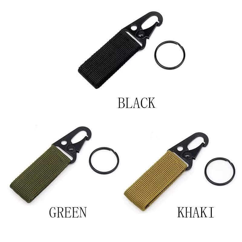 Premium Molle Nylon Webbing Carabiner Keychain For Outdoor Adventure Climbing 1
