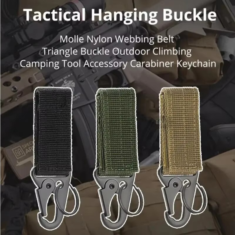 Premium Molle Nylon Webbing Carabiner Keychain For Outdoor Adventure Climbing 3