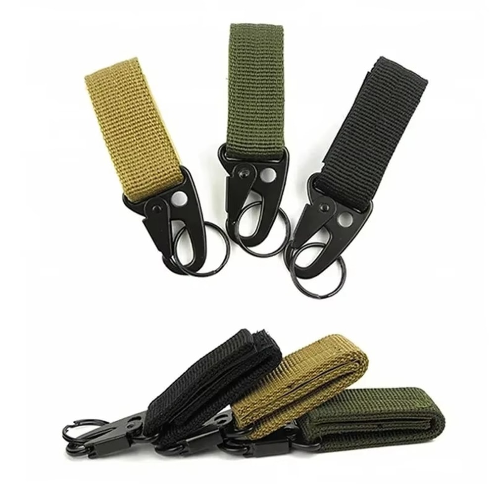 Premium Molle Nylon Webbing Carabiner Keychain For Outdoor Adventure Climbing 2