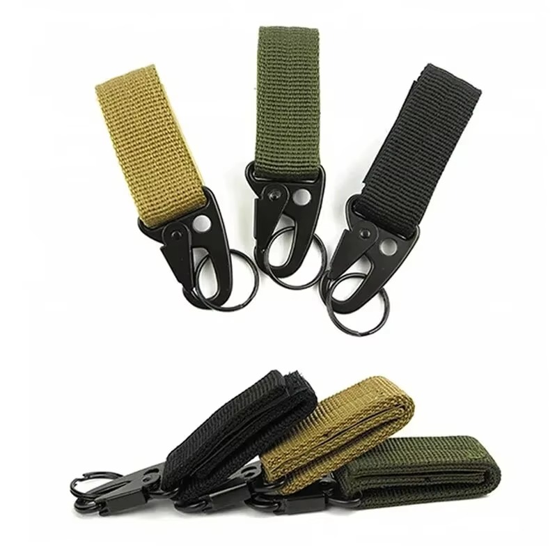 Premium Molle Nylon Webbing Carabiner Keychain For Outdoor Adventure Climbing 2