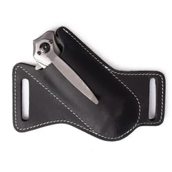 leather folding knife sheath with waist belt clip anti-scratch storage for camping tools