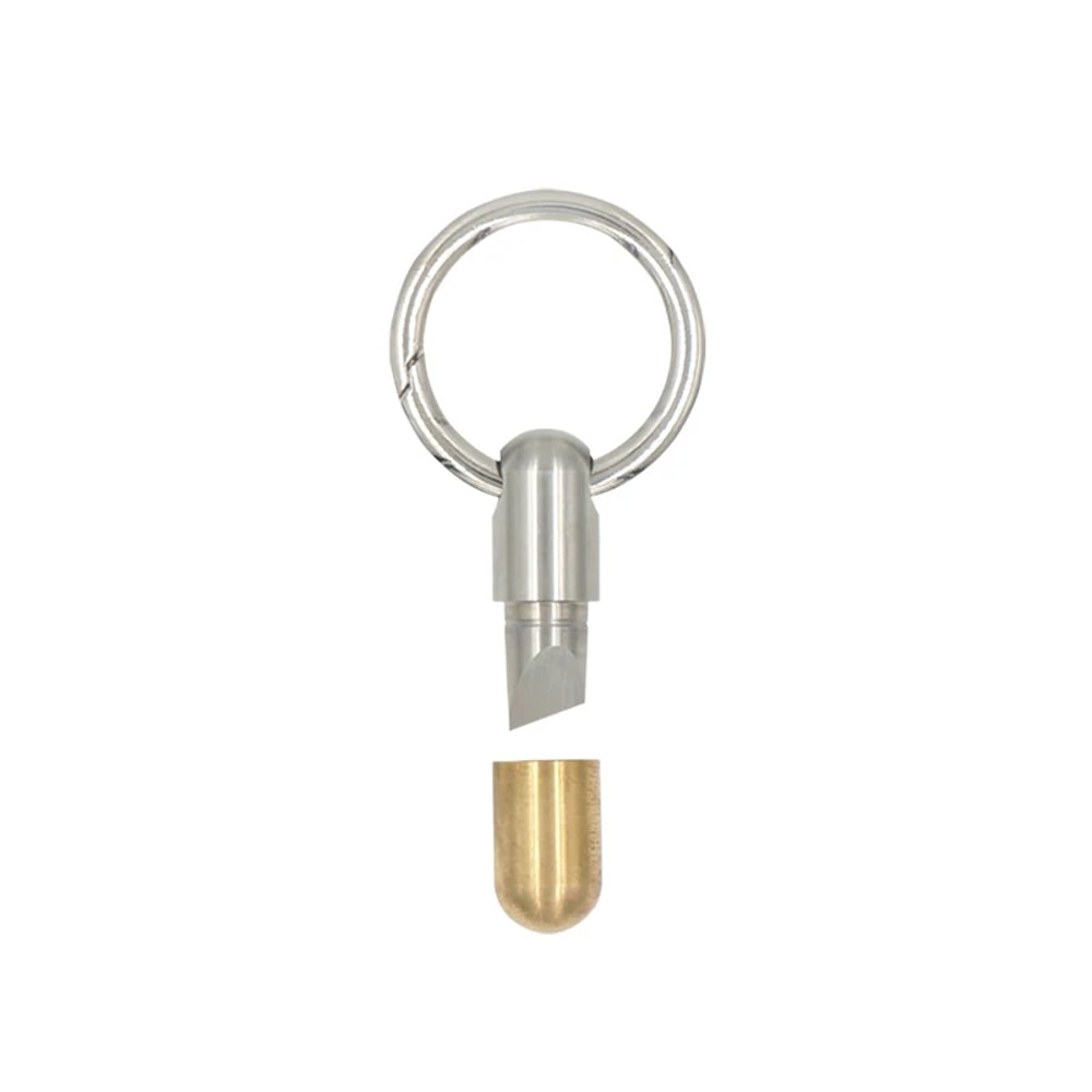 Mini Capsule Brass Keychain EDC Pocket Knife Compact Survival Tool Parcel Opener 6
