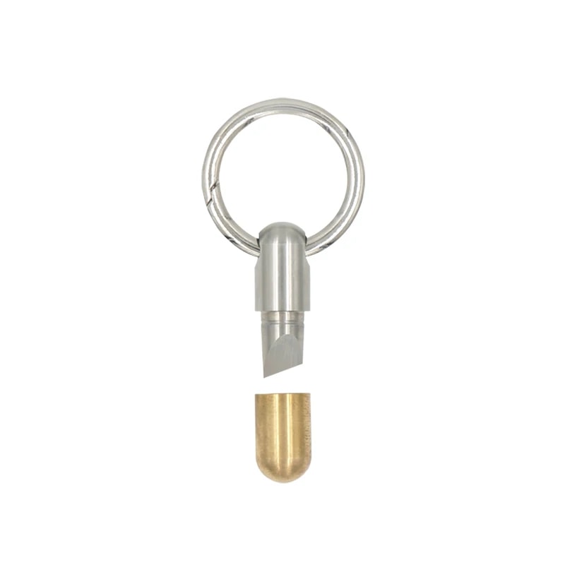 Mini Capsule Brass Keychain EDC Pocket Knife Compact Survival Tool Parcel Opener 6