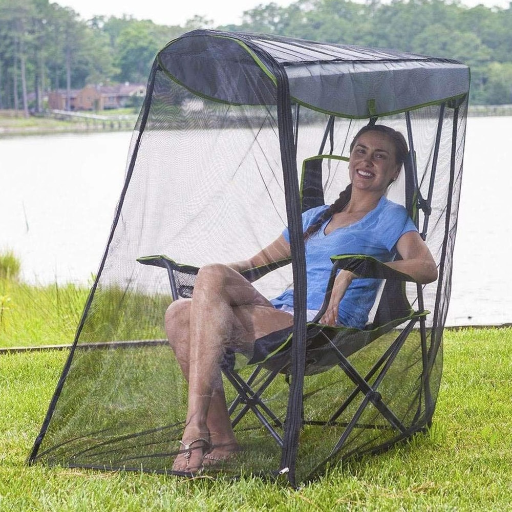 Outdoor Swing Chair Sun Protection Cover With Mosquito Net For Camping And Patio Furniture 0