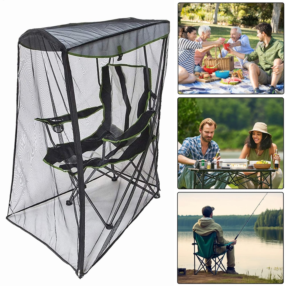 Outdoor Swing Chair Sun Protection Cover With Mosquito Net For Camping And Patio Furniture 4
