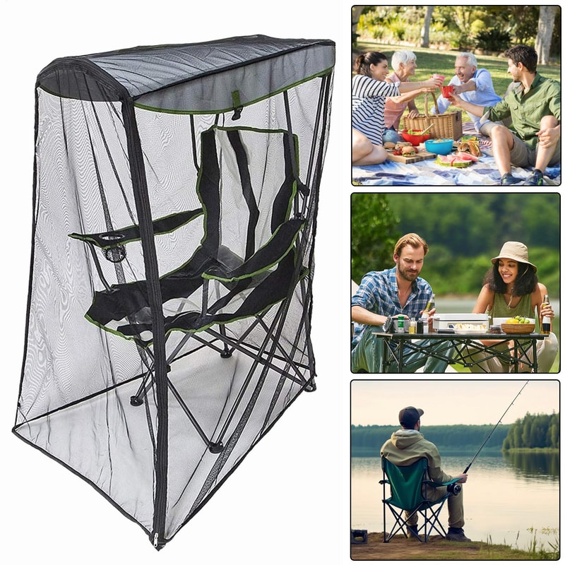 Outdoor Swing Chair Sun Protection Cover With Mosquito Net For Camping And Patio Furniture 4