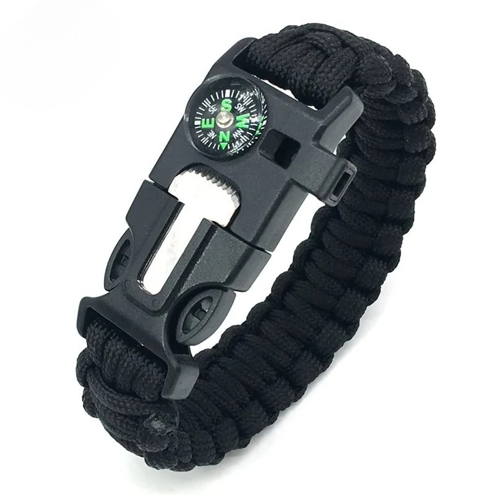 Survival Bracelet With Compass Whistle Multifunction Tactical Camping Gear 5