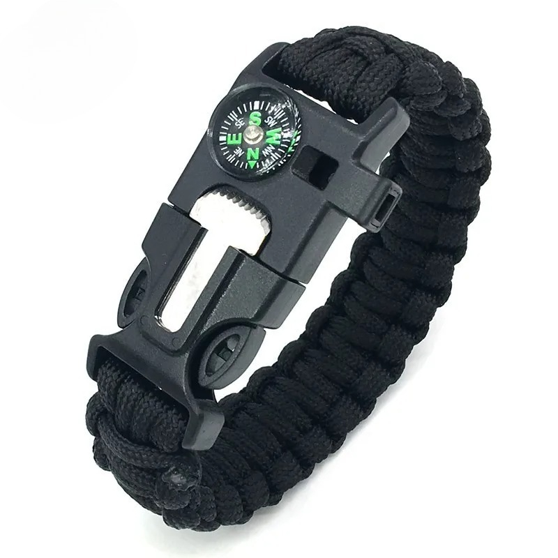 Survival Bracelet With Compass Whistle Multifunction Tactical Camping Gear 5