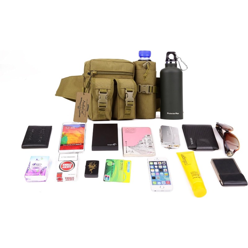 Tactical Waist Pack For Hiking Outdoor Sports Water Bottle Holder Phone Pouch 3