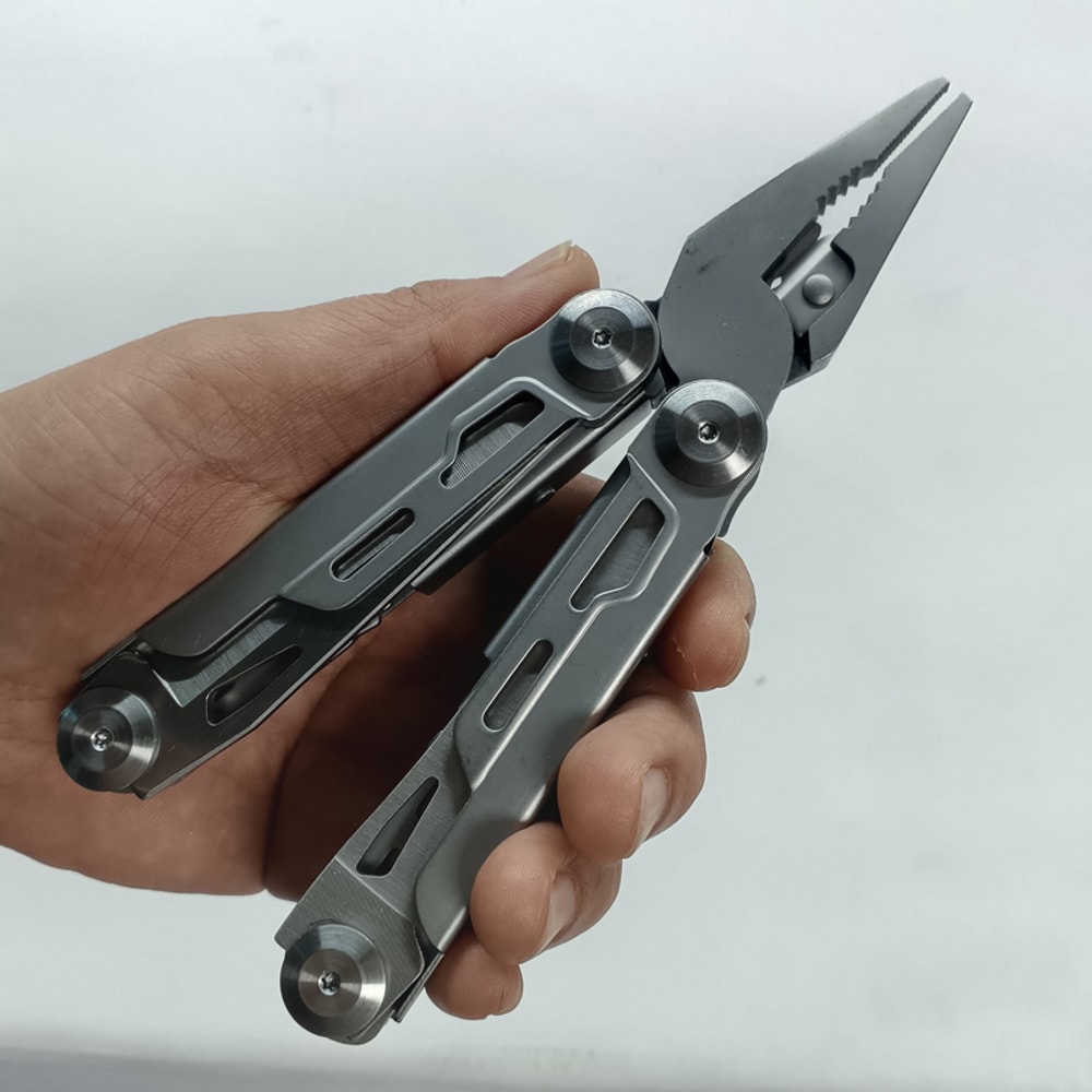 Premium Stainless Steel Folding Multitool Pliers for Camping, Hiking & Survival Knife, Saw, Screwdriver.