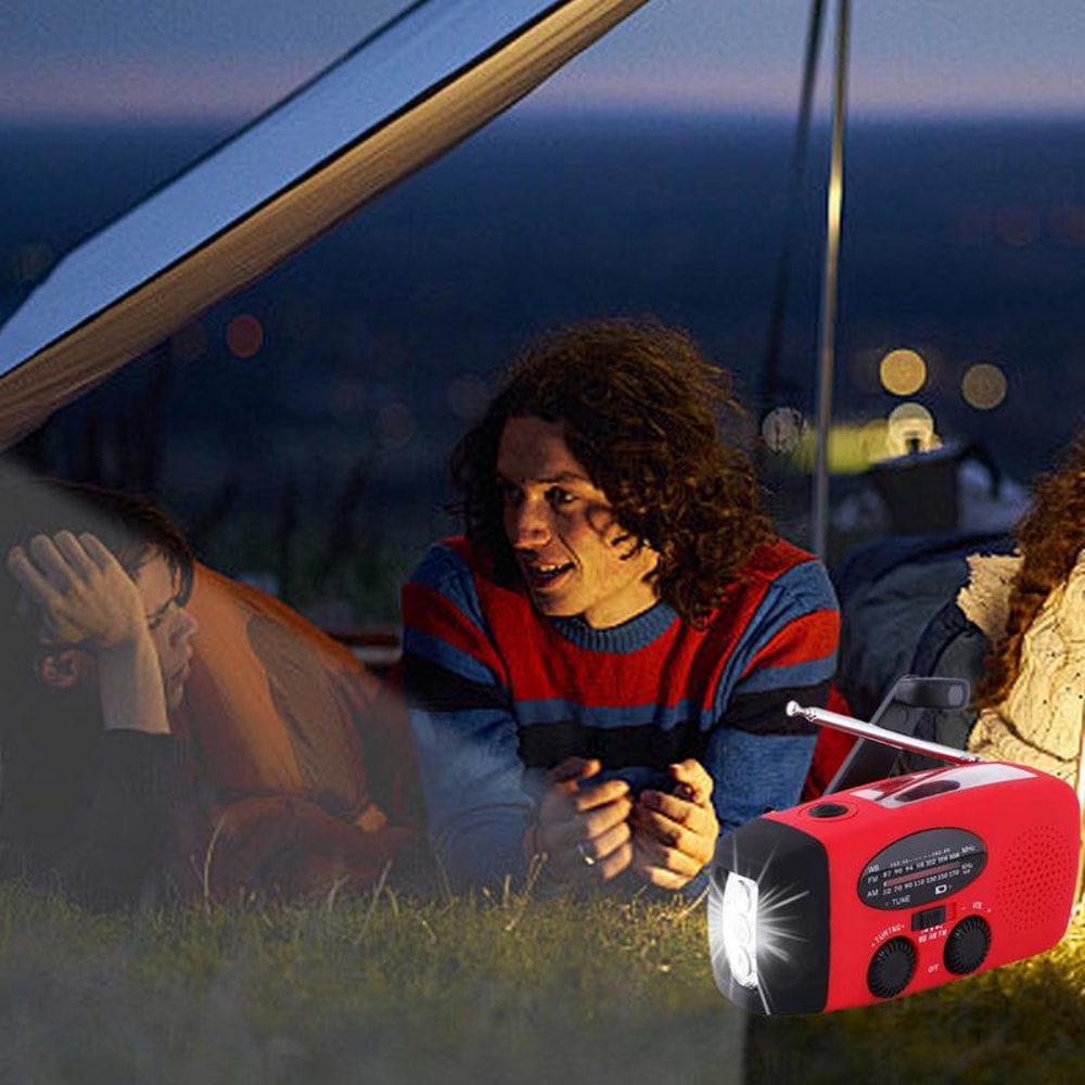 Solar Hand Crank Weather Radio & Emergency Power Bank