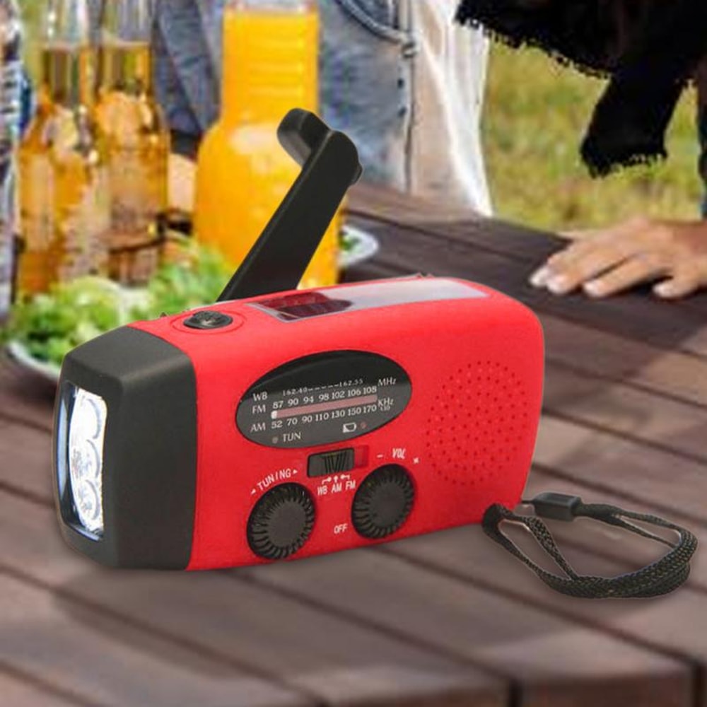 Solar Hand Crank Weather Radio & Emergency Power Bank
