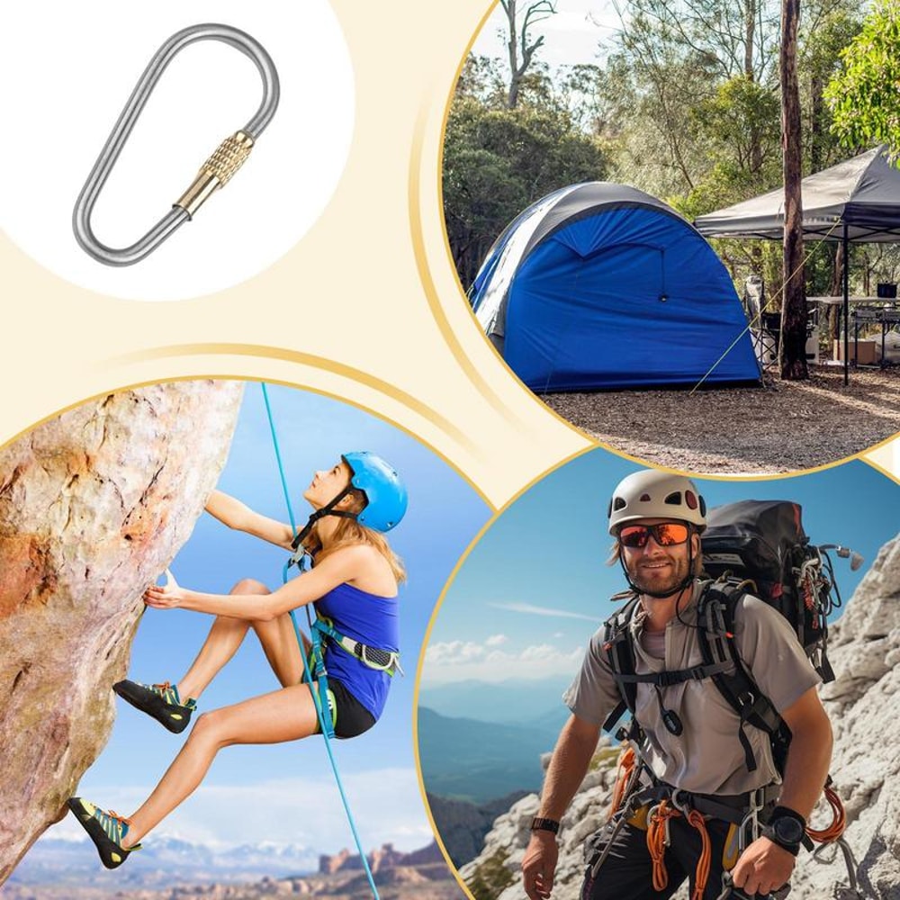 Titanium Screw Lock Carabiner Clip Keyring High Strength, Quick Release for Outdoor Adventures