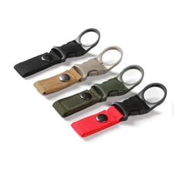 nylon camping water bottle holder clip with military-grade carabiner ideal for outdoor, hiking & backpacking