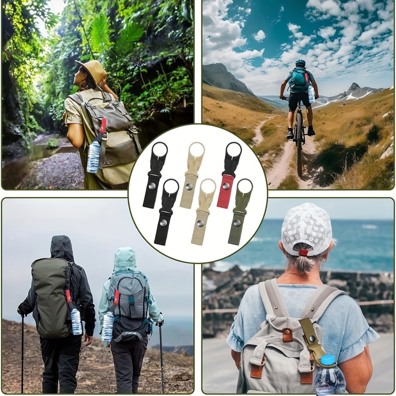 Nylon Camping Water Bottle Holder Clip With MilitaryGrade Carabiner Ideal For Outdoor Hiking Backp 4